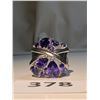 Image 2 : Deep purple stone and 925 silver ring. Size 6-1/4 to 6-1/2