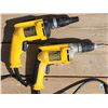 Image 2 : Two Dewalt V.S.R. Drywall Screw Guns Models DW251 and DW272 with belt clips.