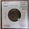 Image 1 : U.S. 1955 Poor Man’s Double Date Cent. Fine-12.