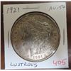 Image 1 : U.S. 1921 Morgan Silver Dollar. Philadelphia Mint. AU-50. Lustrous.