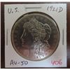 Image 1 : U.S 1921D Morgan Silver Dollar. Denver Mint. AU-50.