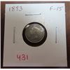 Image 1 : 1893 Canadian Victorian Silver 5 Cents. F-15.