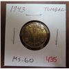 Image 1 : 1943 Tombac 5 Cents. The last of 2 Tombac's. MS-60.