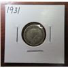 Image 2 : 1931 Canadian Silver 10 Cents. F-12.