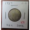 Image 1 : 1927 Canadian Silver 25 Cents. G-6. Key Date. Mintage of 468,096.