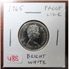 Image 1 : 1965 Canadian Silver 25 Cents. Proof Like. Bright White