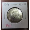 Image 1 : 1944 Canadian Silver 50 Cents. Minted during World War II. AU-50. Lustrous.