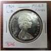 Image 1 : 1966 Large Beads Canadian Silver Dollar. MS-63 with Cameo. Lustrous.