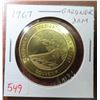 Image 1 : 1967 Gardner Dam brass medal. Dedicated by Prime Minister Pearson & Premier Thatcher. BU.