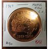 Image 1 : 1967 Moose Jaw Coin Club Third Annual Coin-A-Rama bronze medal. Commemorates Canadian Centennial. En