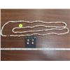 Image 1 : Pearl necklace with earrings 27" long