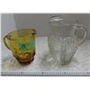 Image 1 : 2 vintage pitchers - gold and clear glass