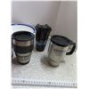 Image 3 : 2 serving bowls, stainless strainer, 3 travel mugs casserole dish with lid