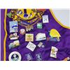 Image 4 : Lions Club members vest, with lions club collectors pins - c/w matching hat