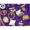 Image 6 : Lions Club members vest, with lions club collectors pins - c/w matching hat