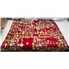 Image 1 : Large red velvet sheet, filled with Lions Club collector's pins