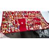 Image 2 : Large red velvet sheet, filled with Lions Club collector's pins