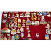 Image 8 : Large red velvet sheet, filled with Lions Club collector's pins