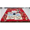 Image 1 : Large red velvet sheet, filled with Lions Club collector's pins