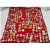 Image 1 : Large red velvet sheet, filled with Lions Club collector's pins