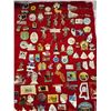 Image 2 : Large red velvet sheet, filled with Lions Club collector's pins