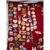 Image 3 : Large red velvet sheet, filled with Lions Club collector's pins