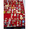 Image 6 : Large red velvet sheet, filled with Lions Club collector's pins