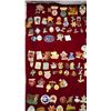 Image 2 : Large red velvet sheet, filled with Lions Club collector's pins