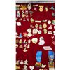 Image 3 : Large red velvet sheet, filled with Lions Club collector's pins