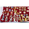 Image 8 : Large red velvet sheet, filled with Lions Club collector's pins