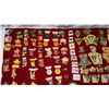 Image 2 : Large red velvet sheet, filled with Lions Club collector's pins