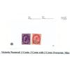 Image 1 : Victoria Numeral stamps - 2 cent, 3 cent with 2 cents overprint mint