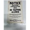 Image 1 : Paper Notice NO Trapping Allowed sign 10" x 16"