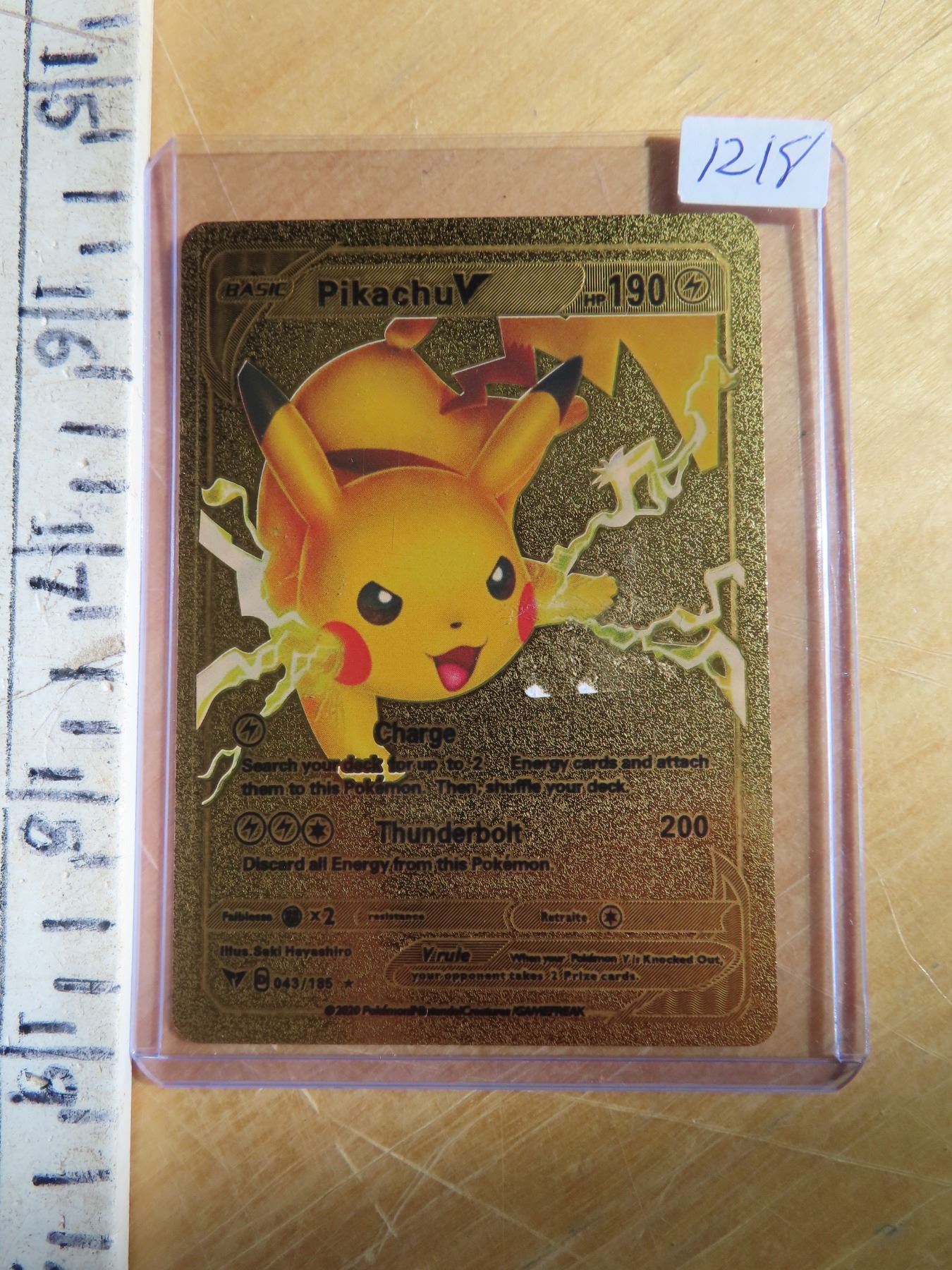 Pikachu V gold metal Pokmon card - Schmalz Auctions Pikachu V gold metal Pokmon card - Schmalz Auctions