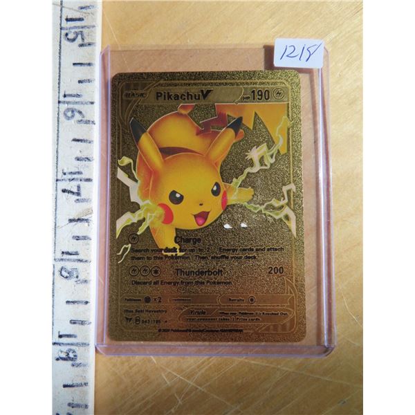 Pikachu V Gold Metal Pok mon Card Schmalz Auctions pikachu-v-gold-metal-pok-mon-card-schmalz-auctions