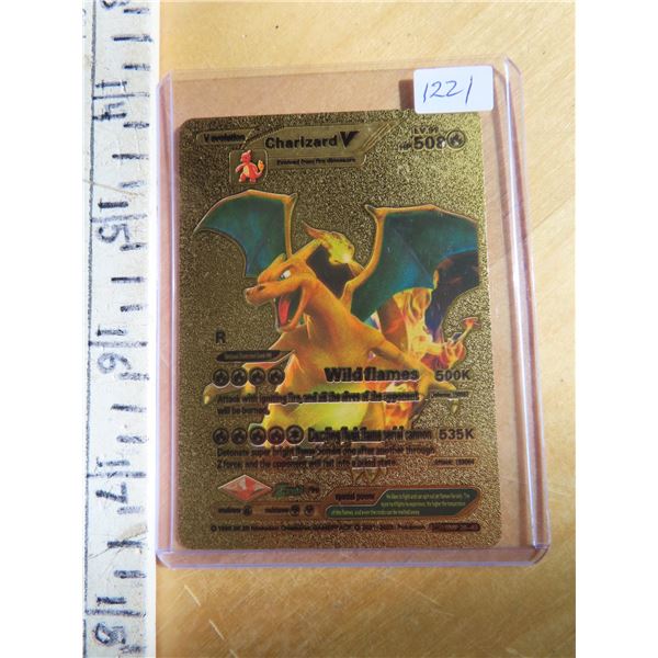 Charizard V Gold Metal Pok mon Card Schmalz Auctions charizard-v-gold-metal-pok-mon-card-schmalz-auctions