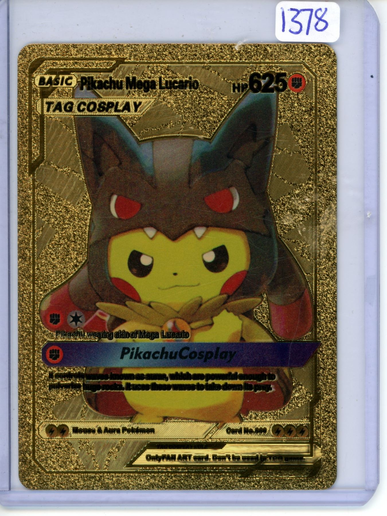 Pikachu Mega Lucario gold metal Pokmon card - Schmalz Auctions Pikachu Mega Lucario gold metal Pokmon card - Schmalz Auctions