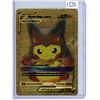 Image 1 : Pikachu Mega Lucario gold metal Pokémon card