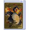 Image 1 : Rare Black Charizard Vmax  gold metal Pokémon card