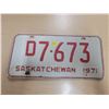 Image 1 : 1971 Sask license plate D7-673