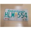 Image 1 : 1977 Sask license plate HLM-554