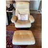 Image 1 : Leather Reclining Chair With Ottoman 32L x 31W x 40T