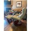 Image 2 : Leather Reclining Chair With Ottoman 32L x 31W x 40T