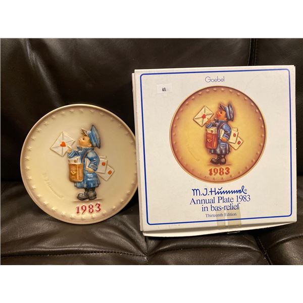 M.J. Hummel Annual Plate 1983 In Bas Relief - No Frame 8 x 8