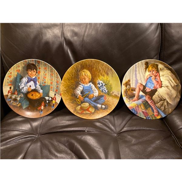 Set Of 3 RECO Nursery Rhyme Collectors Plates With Boxes and Certificates Of Authenticity