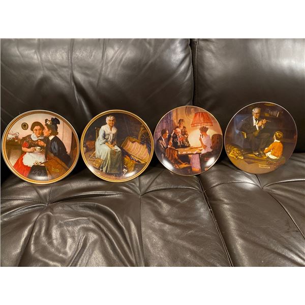 Set Of 4 Norman Rockwell Decorative Collectable Plates
