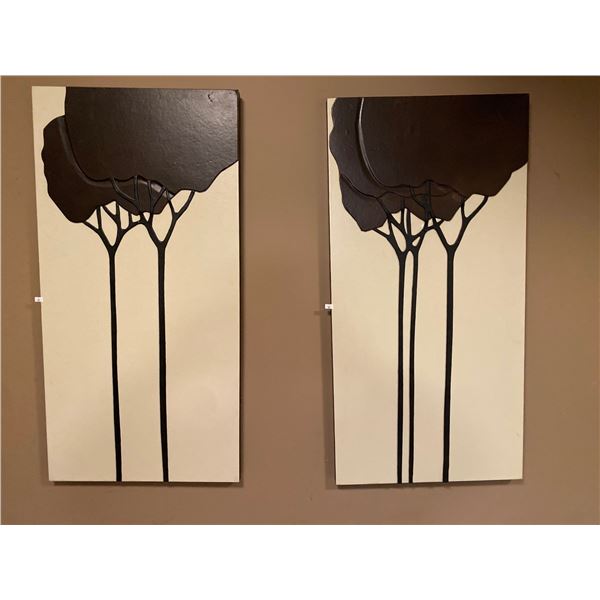 Set Of Minimalist Leather Textile Art 20 x 40