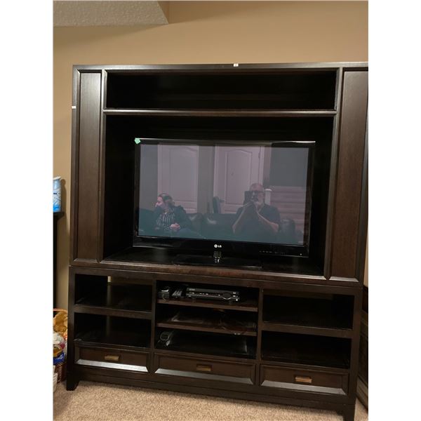 Two Piece Wooden Entertainment Cabinet 60L x 18D x 70T