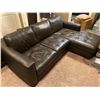 Image 3 : Modern Style L -Shape Black leather Couch (Very Comfy) 81L x 62D x 35T
