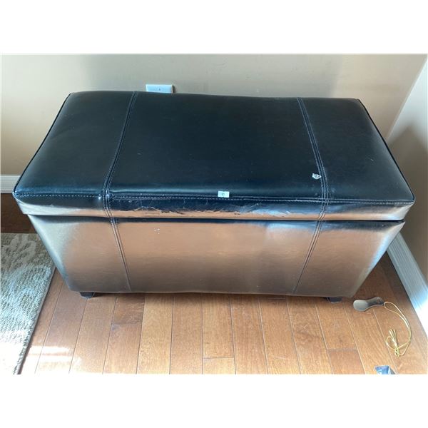 Faux Leather Storage Ottoman 31L x 16D x 17T